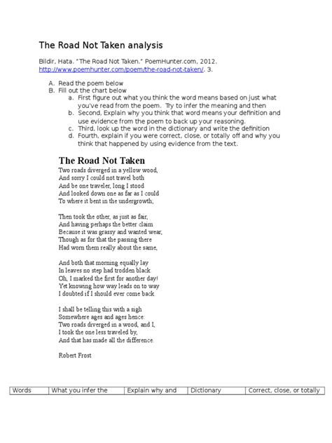 William brilliantly distinguishes the traveler from the beginning of the poem, which he believes is at the second stage of life, from the first and third stages, stating that the traveler in the beginning teases the other two by standing by his decision. The Road Not Taken Analysis