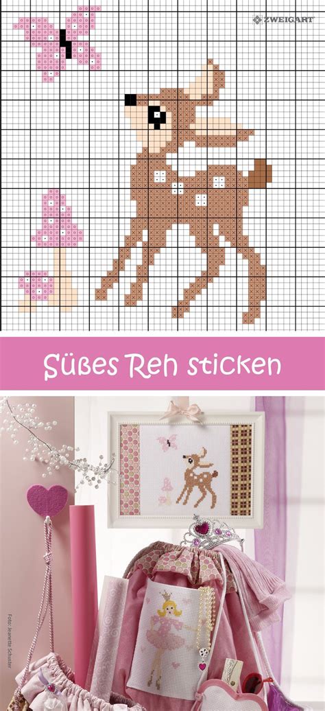 Pixel stitch fotos kostenlos in kreuzstich stickmuster umwandeln. Süßes Rehkitz sticken - Entdecke zahlreiche kostenlose ...
