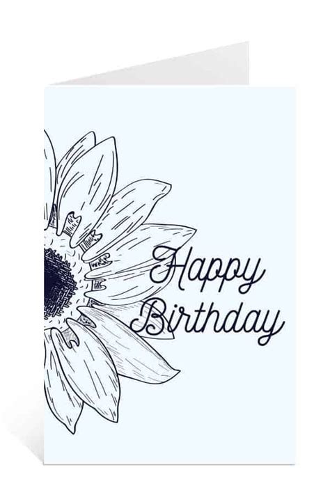 Happy Birthday Card Black And White Printable