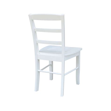 International Concepts Madrid Ladderback Chair In White Finish Set