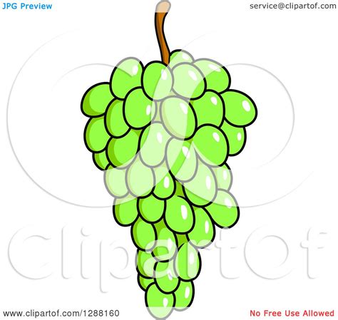 Clipart Of A Bunch Of Bright Green Grapes Royalty Free