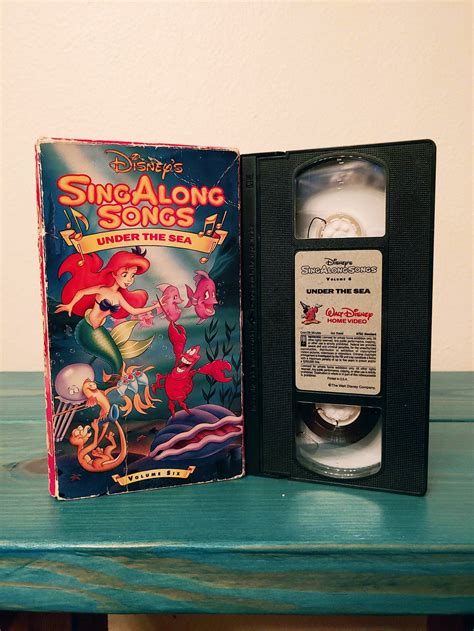 Disneys Sing Along Songs Under The Sea 1990 Vhs Tape Etsy