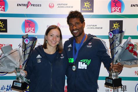 They train together and are each other's coaches, as well as business partners. Bassa Mawem et Anouck Jaubert en or - FFME