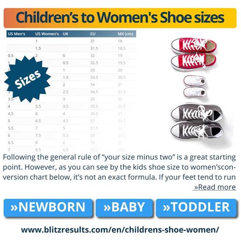 Kids Sizes To Womens Shoe Sizes Conversion Youth To Women