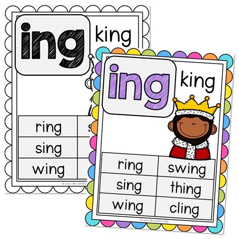 Phonics Posters Short Vowels Posters Ing Lucky Little Learners