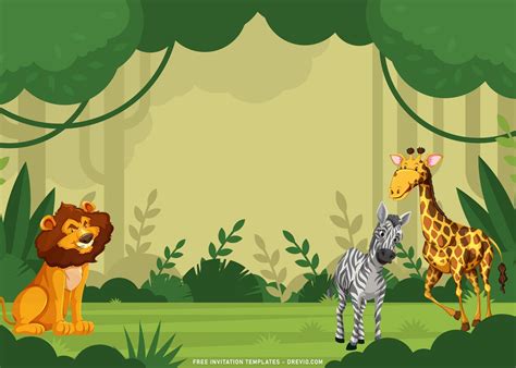 10 Cute Safari Baby Animals Birthday Invitation Templates For Your
