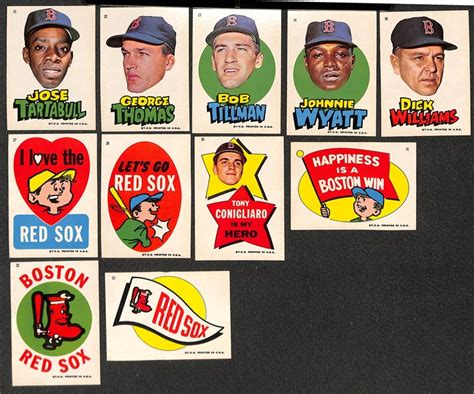 Lot Detail 1967 Topps Boston Red Sox Sticker Partial Set 29 Of 33