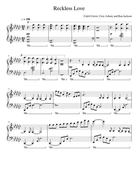 Reckless Love Sheet Music For Piano Solo