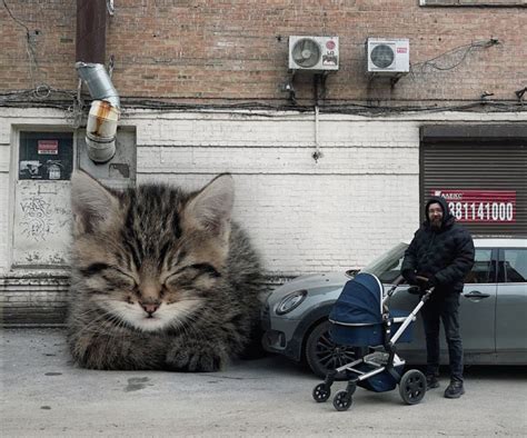 Artist Imagines A World Where Giant Cats Live Among Humans