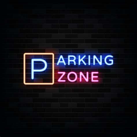 Premium Vector Parking Zone Neon Sign Illustration