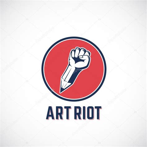 Art Riot Abstract Vector Sign Symbol Icon Or Logo Template Rebel
