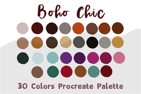 Procreate Color Palette Boho Chic Graphic By Chubby Design · Creative