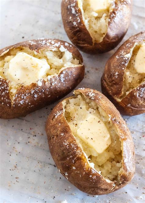 Potatoes may also be baked at lower temperatures for longer times. How to Bake a Potato {EASY} | SimplyRecipes.com