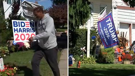 Neighbors With Opposing Political Signs On Long Island Street Show Tolerance Respect Is