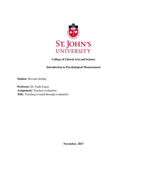 Pdf College Of Liberal Arts And Science Introduction To Psychological Measurement