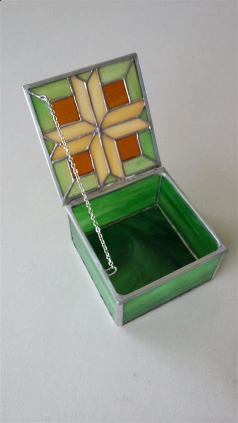 Stained Glass Box Etsy In 2021 Glass Painting Patterns Glass Boxes Stained Glass Diy