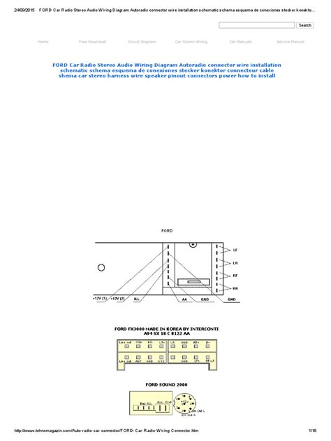 The diagrams below have been scanned so as to ensure maximum detail (big files!). FORD Car Radio Stereo Audio Wiring Diagram Autoradio connector wire installation schematic ...