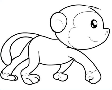 Bébé Animaux Dessin Beau Stock Cute Monkey Drawing Coloriage Coloriage