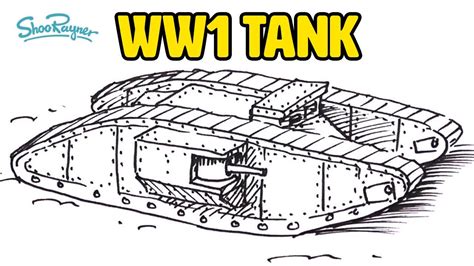 How To Draw A Ww1 Tank Easy Step By Step Instructions Youtube