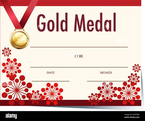 Plantilla De Certificado Con Medalla De Oro Imagen Vector De Stock Alamy