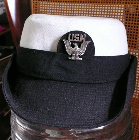 Ladies U S Navy Dress Uniform Hat Cover With Navy Insignia