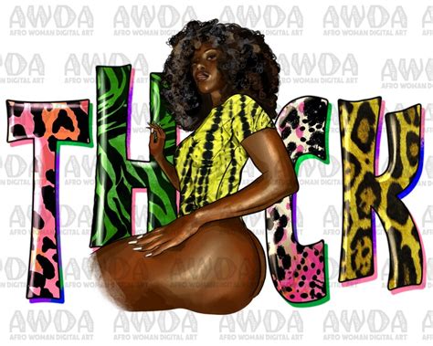 Thick Black Woman Png Design Black Woman Png Thick Afro Etsy