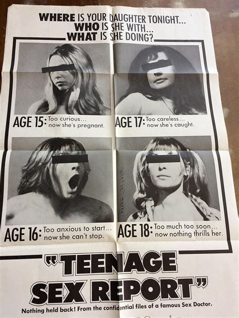 Teenage Sex Report Vintage 1968 Teen Exploitation Movie Poster 27x 41