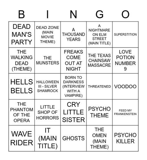 Halloween Bingo Card