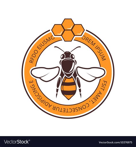 Retro Beekeeper Honey Bee Logo Royalty Free Vector Image