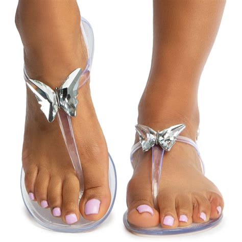 Jelli-66 Butterfly Gem Thong Sandals