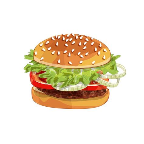 Premium Vector Realistic Illustration Pattern Of Burger Delicious