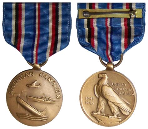 The medal is 1 ¼ inches in diameter, bearing in front an offshore scene depicting a cruiser, an airplane, and a sinking submarine underneath the inscription american campaign. the ribbon is predominantly medium blue, striped white, black, red, and white from right to left, and left to right within each edge. US MEDALS & US SHOULDER SLEEVE INSIGNIA :: AMERICAN ...