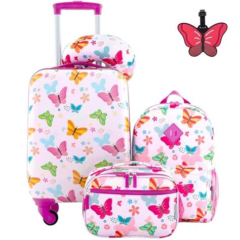 Travelers Club 5 Piece Kids Luggage Set Butterfly Ciao Sorrento