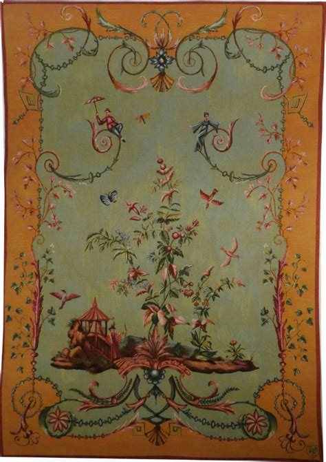 The artisan interlaces each coloured weft back and forth in its own small pattern ar. Chinoiseries tapestry - 18th century French tapestry