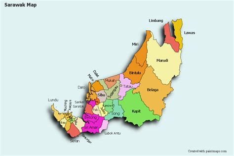 Sarawak is malaysia's largest state. Create Custom Sarawak Map Chart with Online, Free Map Maker.