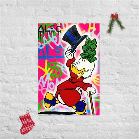 Alec Monopoly Painted Canvas Print Scrooge Mcduck Wall Art Decor Large