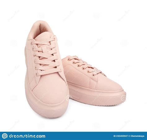 Pair Of Comfortable Pink Shoes On White Background Stock Image Image