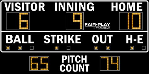 Fair Play Ba 7100pc 2 Baseball Scoreboard 7 X 14 Olympian Led