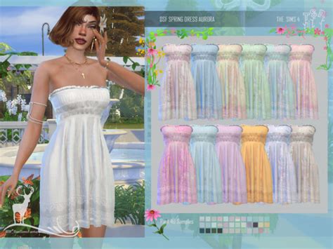 Dsf Spring Dress Aurora By Dansimsfantasy At Tsr Sims 4 Updates
