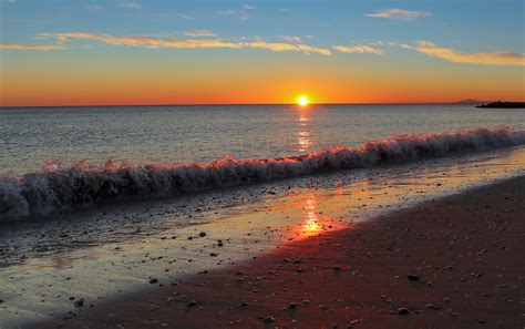 Free Images Sunset Ocean Sea Body Of Water Horizon Shore