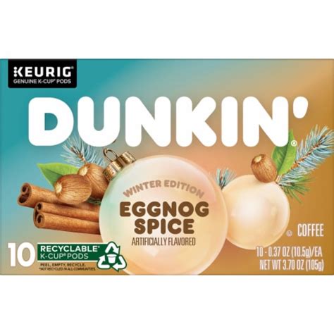 Dunkin Eggnog Spice K Cup Coffee Pods 10 Ct Kroger