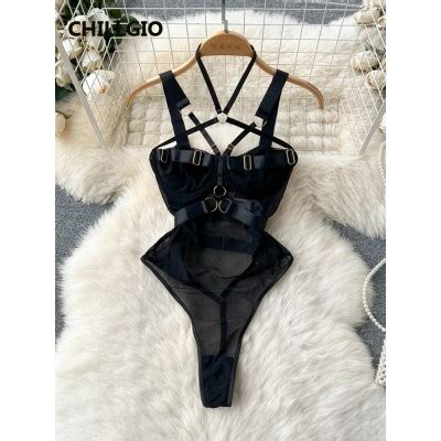 Bodysuits Lingerie Sexy Fashion Sleepwear Hollow Combination Catsuits