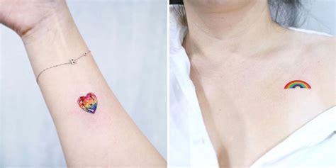 24 Tiny Rainbow Tattoos To Show Your Pride This Month Rainbow Tattoos