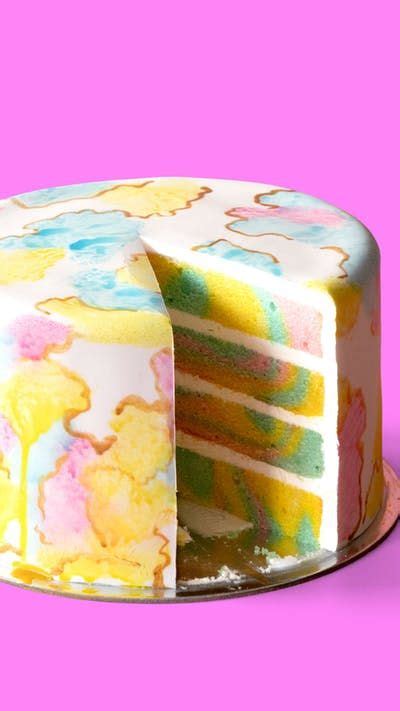 Prepare To Be Mesmerized By This Rainbow Marble Cake Fun Baking