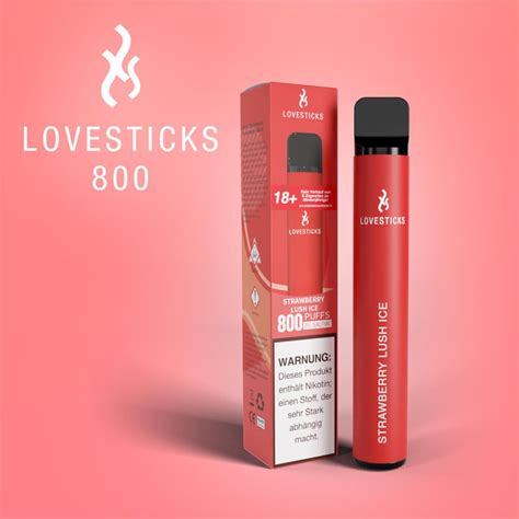 Lovesticks 800 Strawberry Lush Ice 2mg Ml 6 5