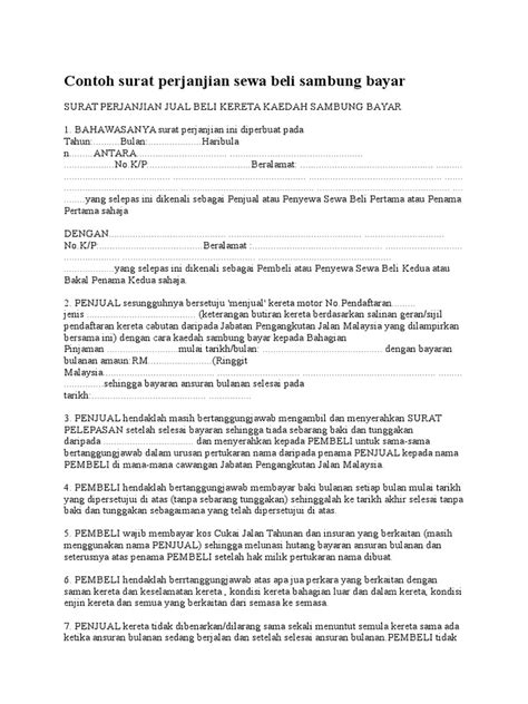 Aug 03, 2010 · 1) penulangan pelat satu arah. Contoh Surat Perjanjian Sewa Beli Sambung Bayar