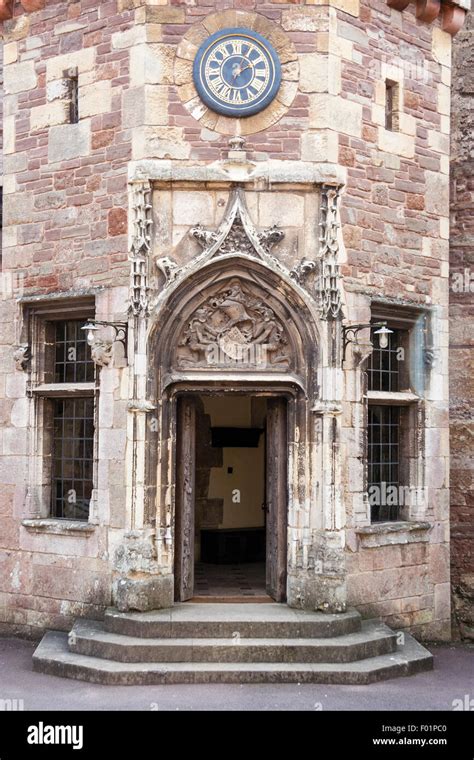 England Berkeley Castle Inner Keep And Entrance Ornate Doorway With