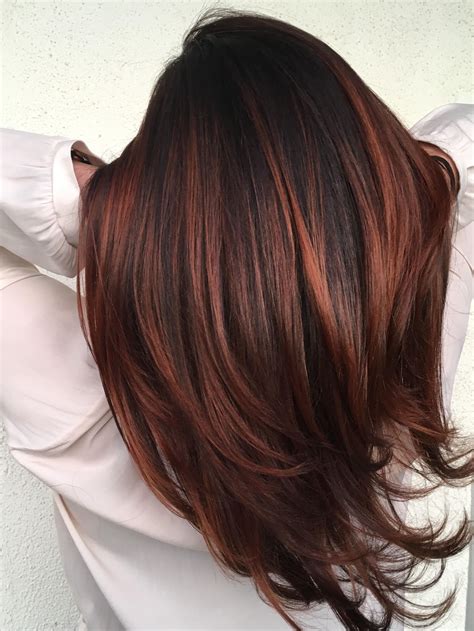Red Hot Balayage Dark Auburn Hair Color