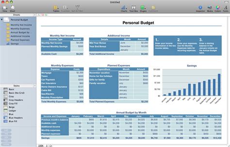Iwork Numbers Personal Budget Template Download Free