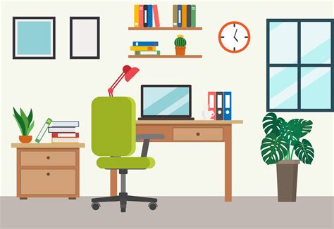 Flat Cartoon Style Home Office 964035 Vector Art At Vecteezy